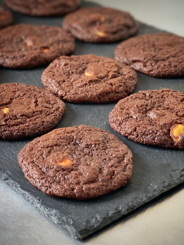 Chocolate Orange Smarties Cookies - The Fat Man Cooks